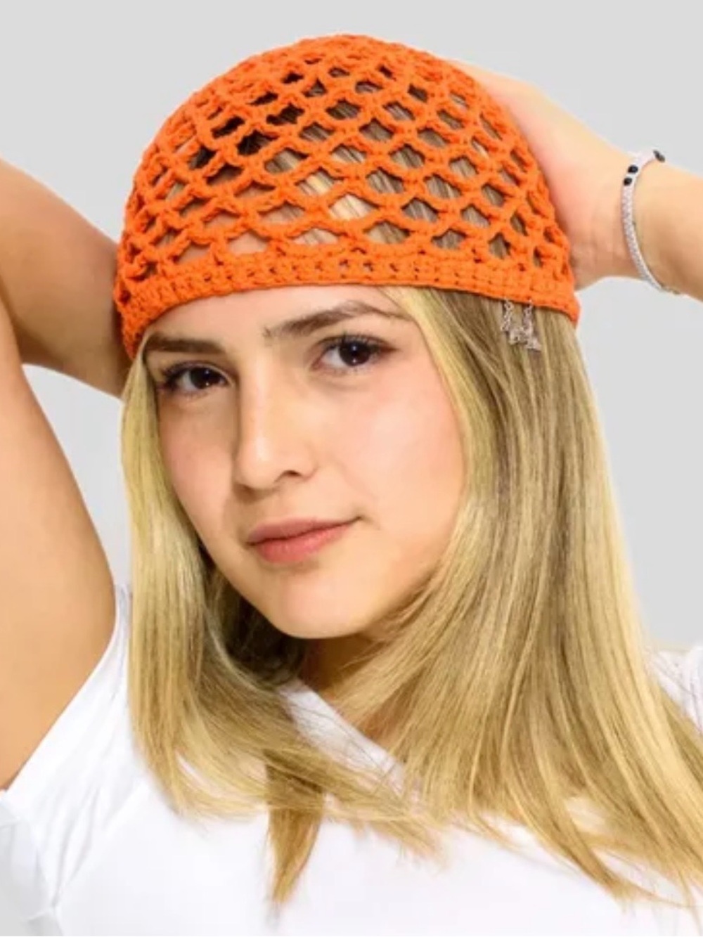 Roman Keflay Boho Orange Handmade Crochet Hat